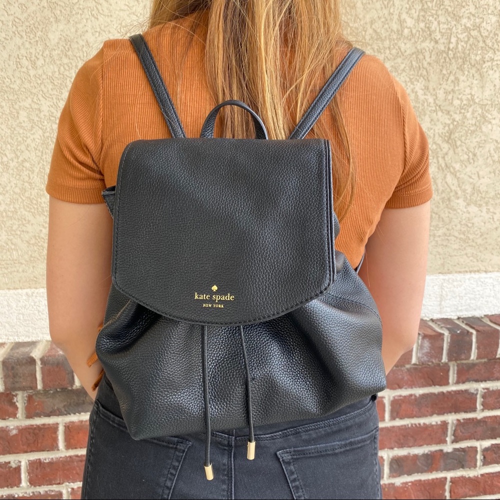Kate Spade Black leather backpack